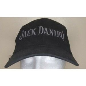 Jack Daniels Wordmark Logotype Black on Black Emroidered Baseball Cap Strapback